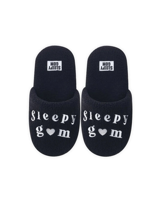 SLEEPYGOM Black Teddy Room Shoes
