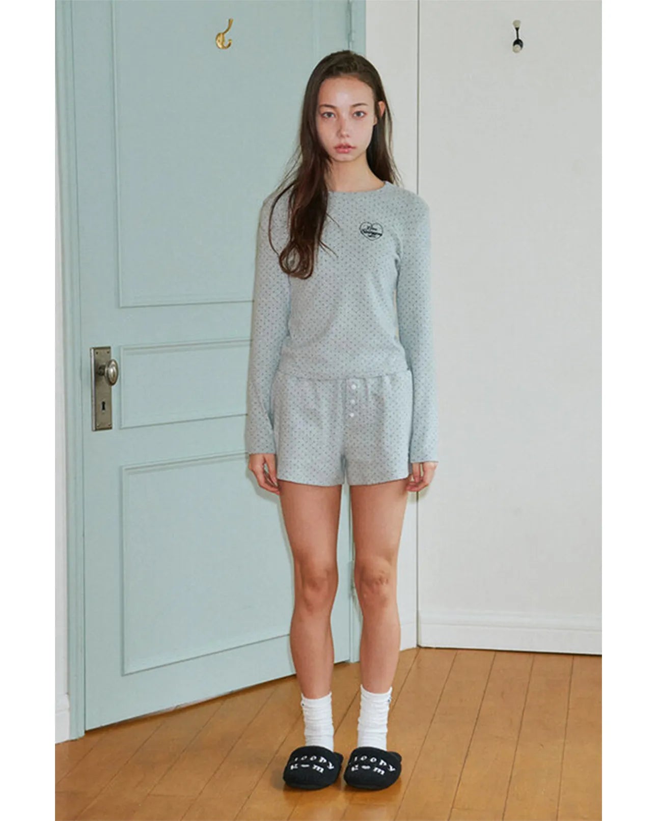 SLEEPYGOM Light gray bubble pop short set