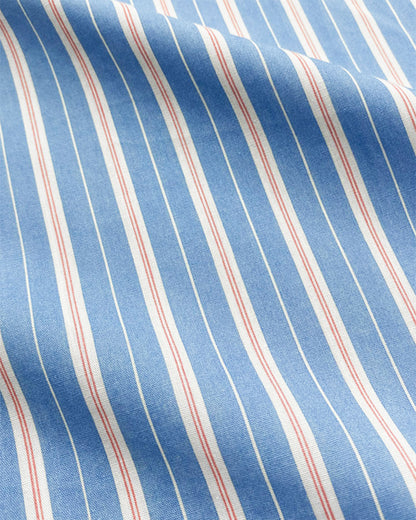 TESER Cozy Line ストライプ 100%コットン 長袖パジャマセット（Blue / Unisex）