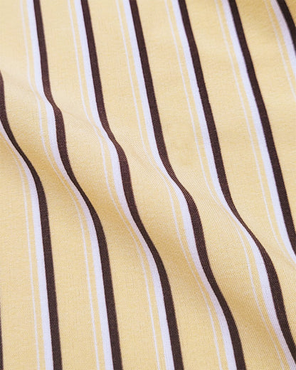 TESER Kirsty シルクスキン ver.2 ストライプ 長袖パジャマセット（Yellow / Unisex）