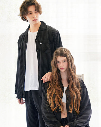 TESER Noir シルクスキン ver.2 長袖パジャマセット（Charcoal / Unisex）
