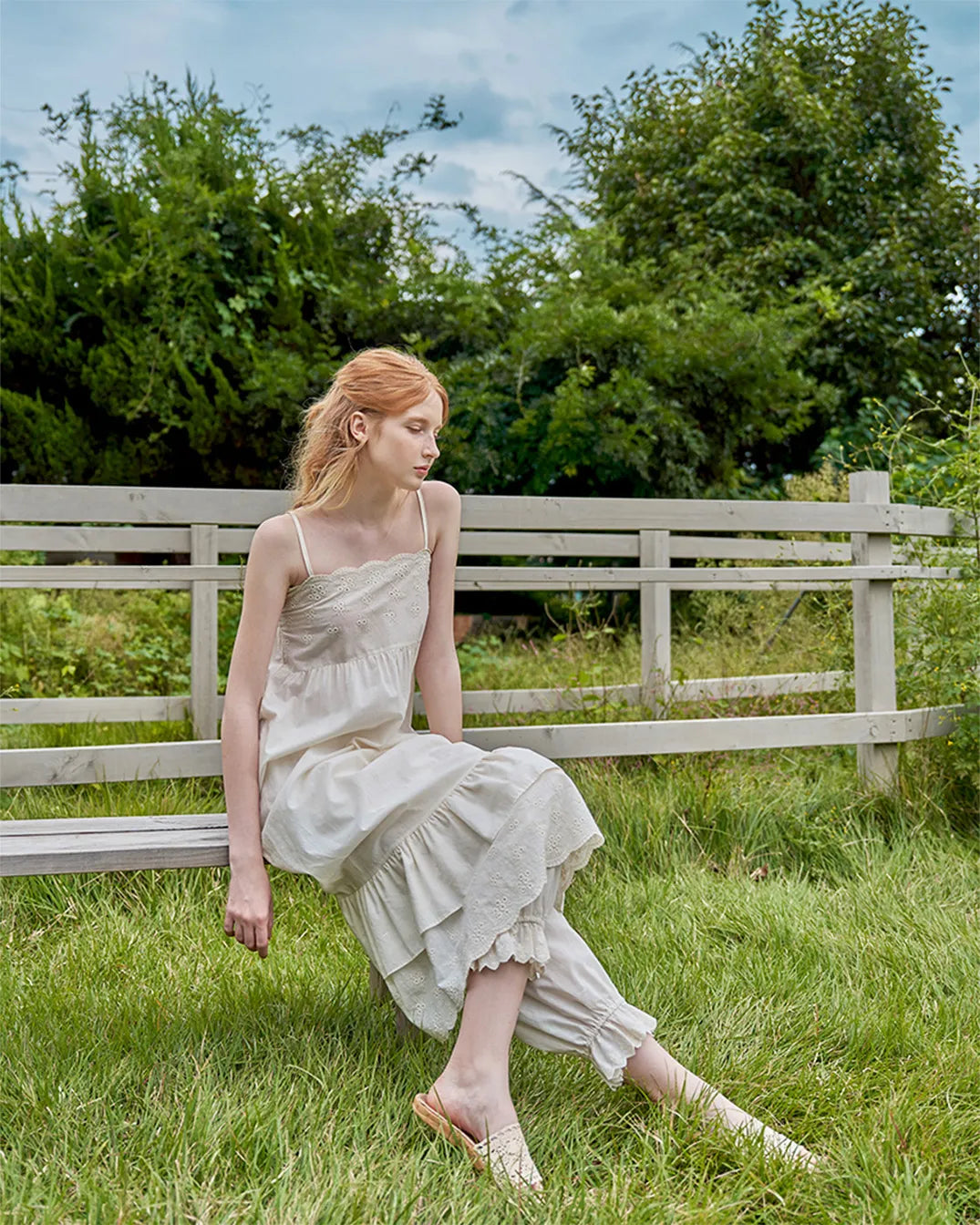 ULlala [25178WONXN] Ogarden Sleeveless One Piece Cream