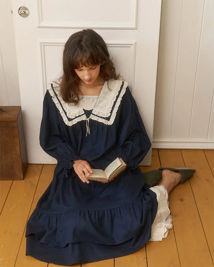 ULlala [25297WOLXN] Grete Long Sleeve One Piece Navy