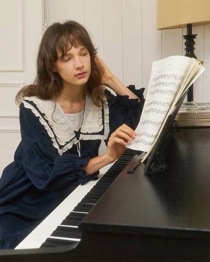 ULlala [25297WOLXN] Grete Long Sleeve One Piece Navy