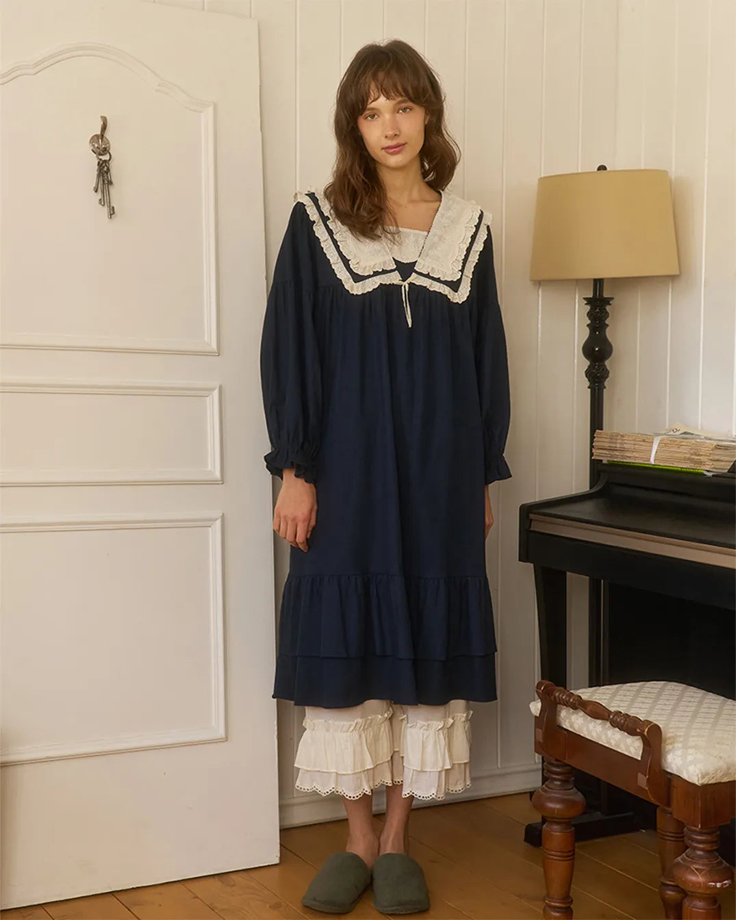 ULlala [25297WOLXN] Grete Long Sleeve One Piece Navy