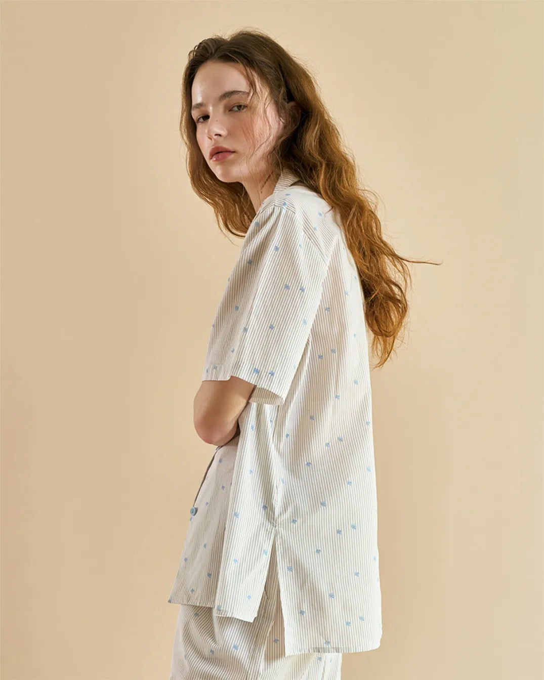 ULlala [B26151WPSLN] [Basic] Randy Short Sleeve Women's Fair Cream