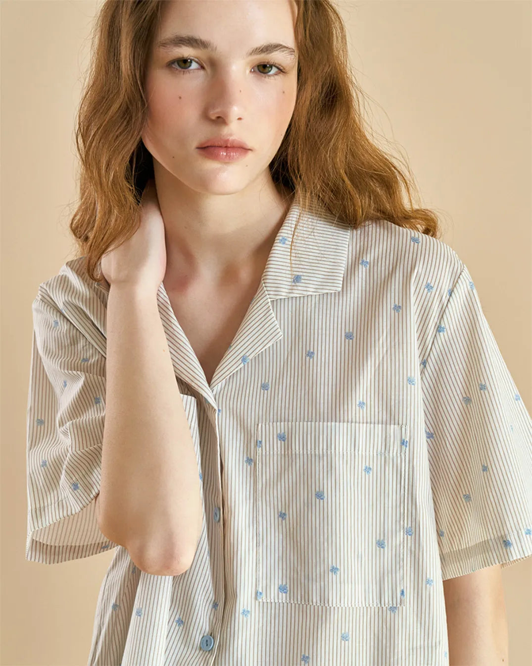 ULlala [B26151WPSLN] [Basic] Randy Short Sleeve Women's Fair Cream