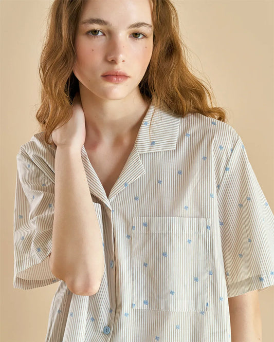 ULlala [B26151WPSLN] [Basic] Randy Short Sleeve Women's Fair Cream