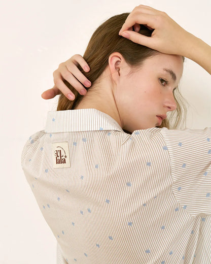 ULlala [B26151WPSLN] [Basic] Randy Short Sleeve Women's Fair Cream