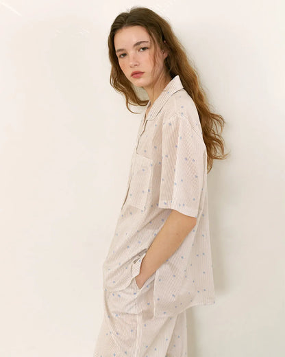 ULlala [B26151WPSLN] [Basic] Randy Short Sleeve Women's Fair Cream